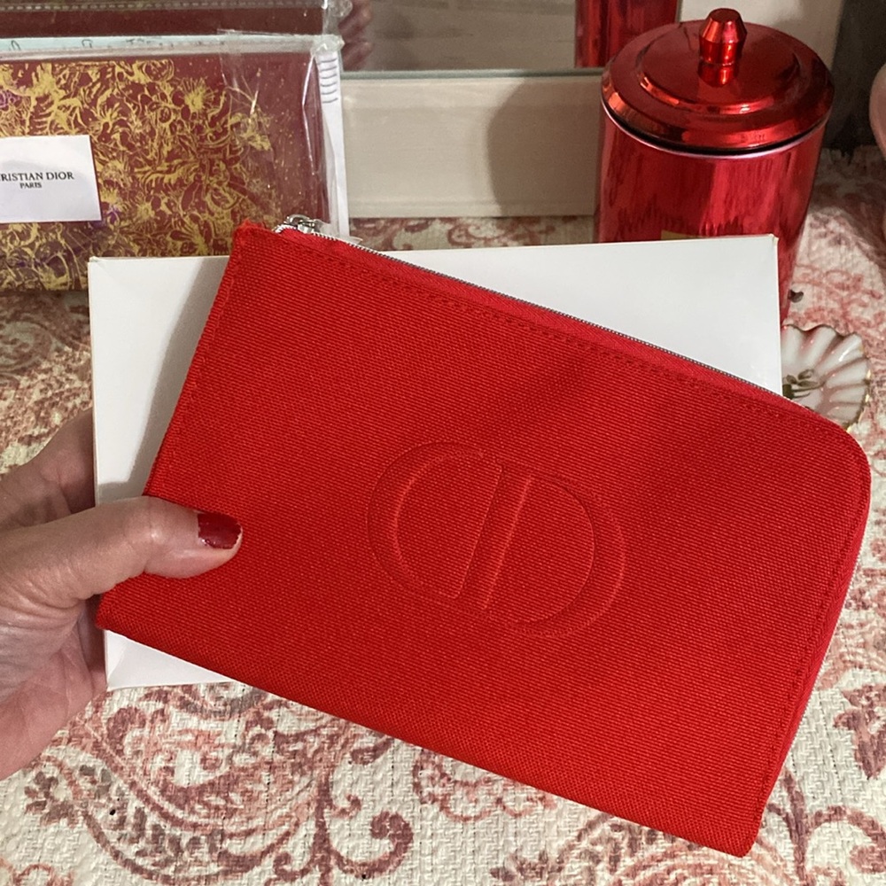 Christian Dior Beauty Red Cosmetic Pouch with Lipstick Set - Picture 9 of 9